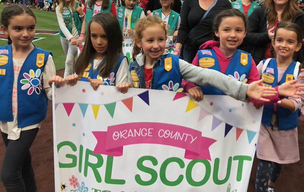 Girl Scouts of Orange County parade at the Angels Stadium