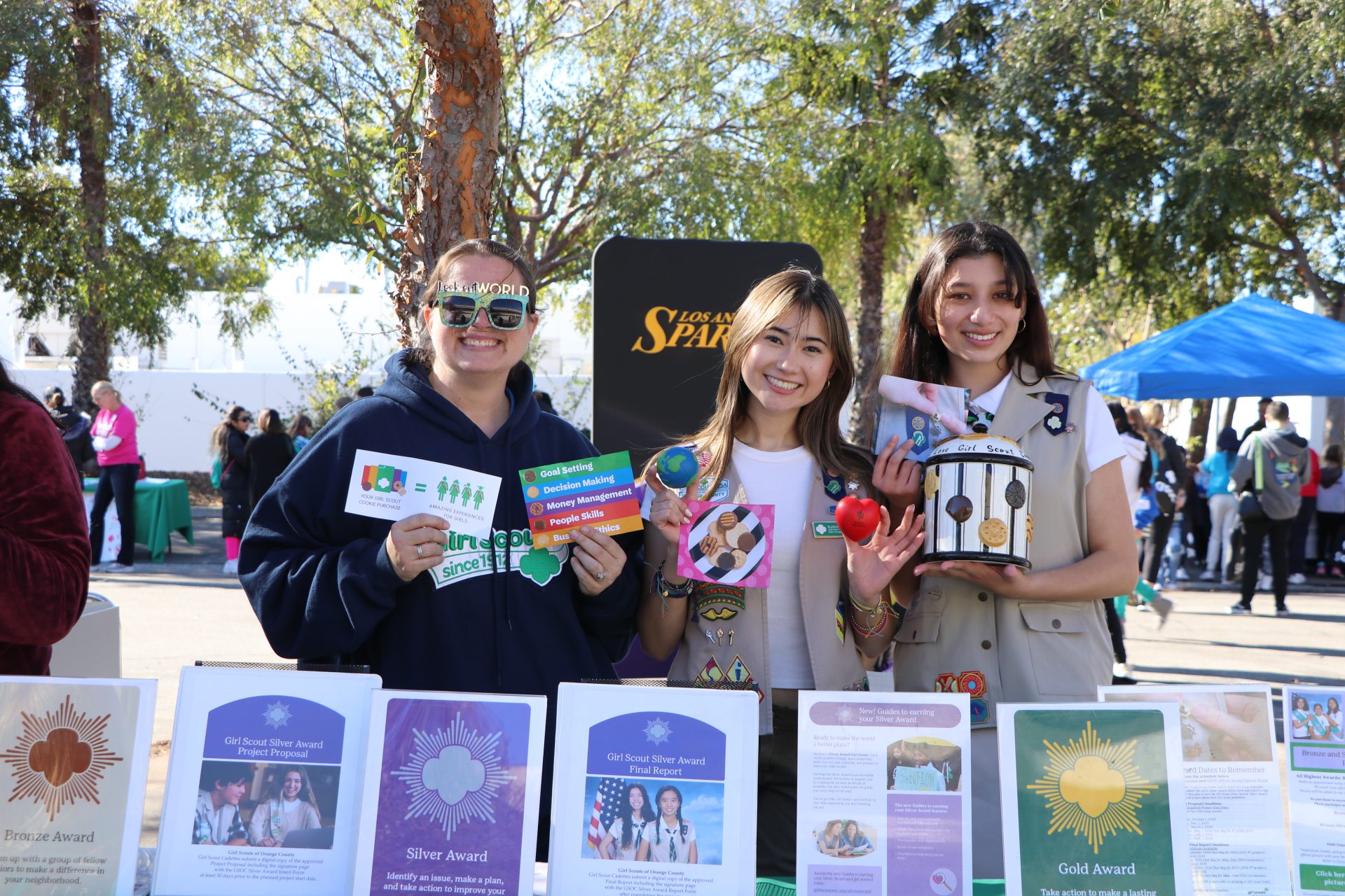 Girl Scouts pose for a photo at GSOC's Cookie Kickoff in 2024. 